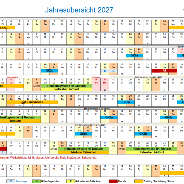 Termine Flugschule OpenAir 2027