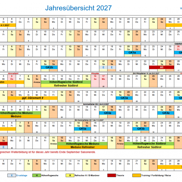 Termine Flugschule OpenAir 2027