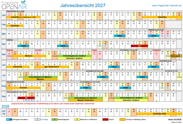 Termine Flugschule OpenAir 2027